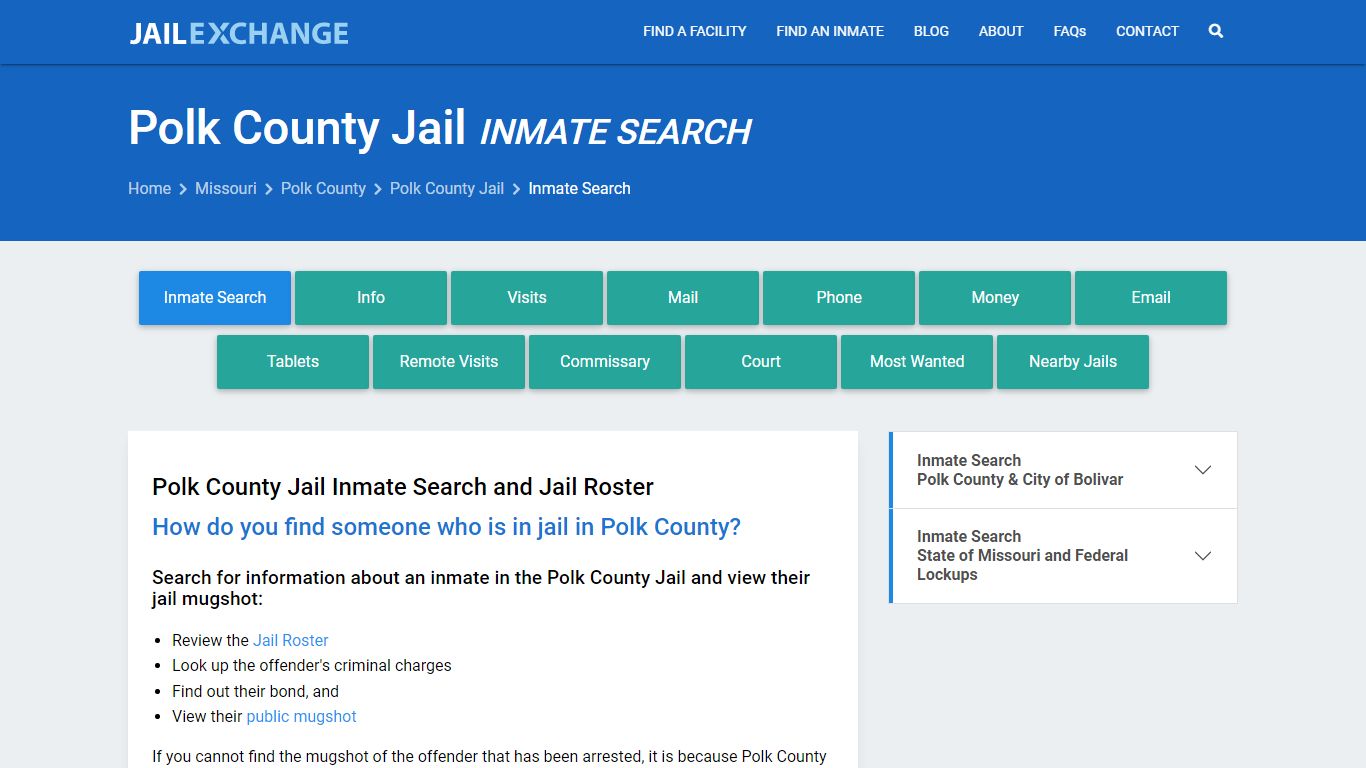 Inmate Search: Roster & Mugshots - Polk County Jail, MO